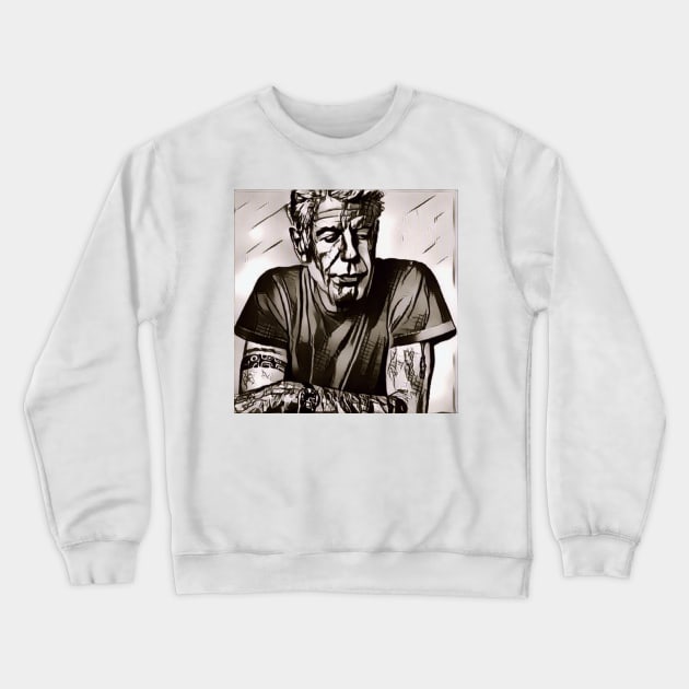 Anthony Bourdain Travel Tee Crewneck Sweatshirt by TRUMP STUFF